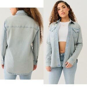 True Religion Georgia Denim Button-Up Shirt size L NWT $149